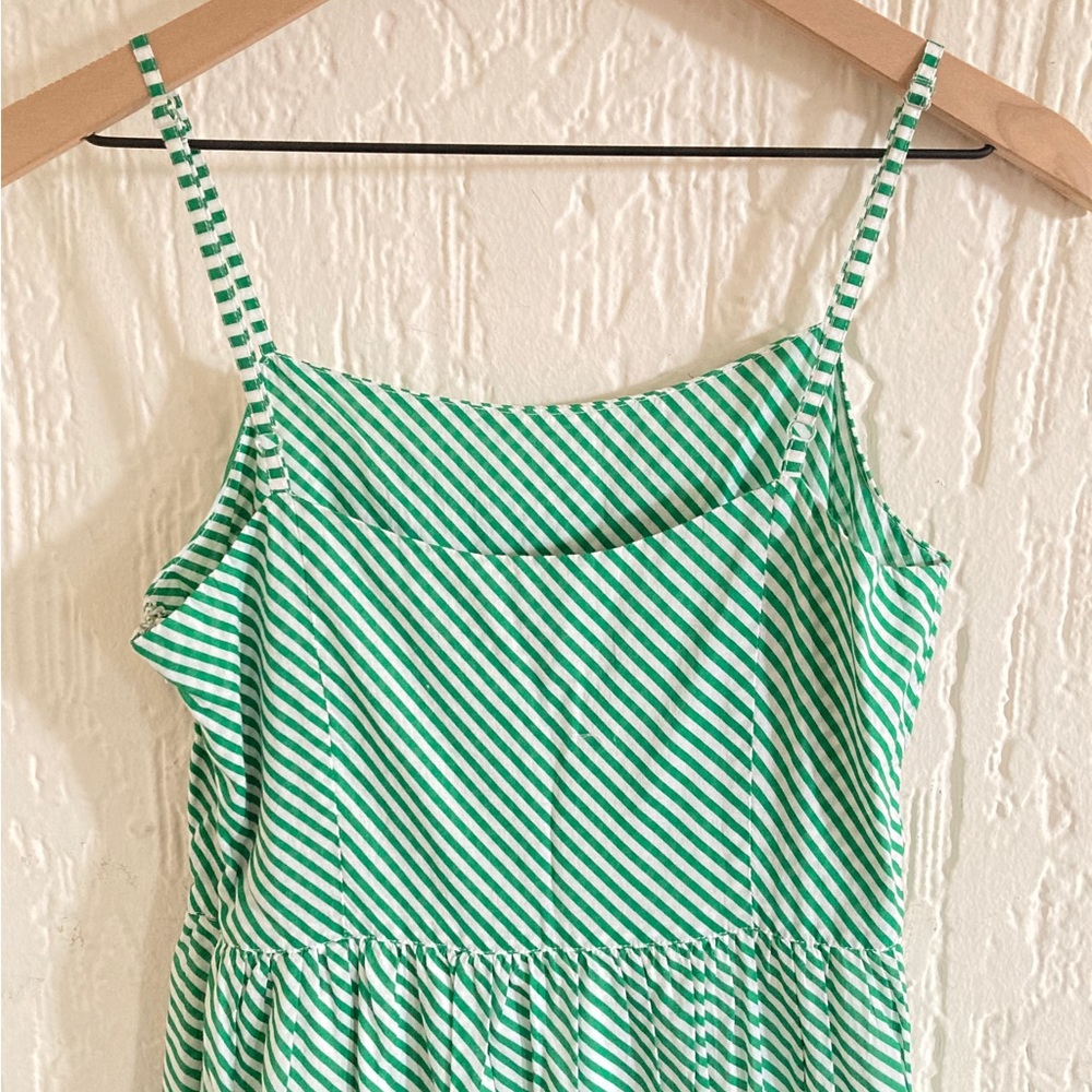 Long Tall Sally Green and White Striped Cotton Maxi Dress Size 4 Tall - Picture 7 of 11